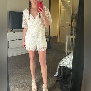 White, lace romper